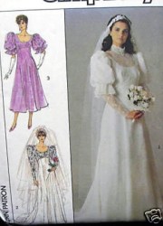 8426 SIMPLICITY BRIDES/ BRIDESMAID  EMPIRE GORED DRESS, TRAIN PATTERN 6-8/ 10, 12 choice